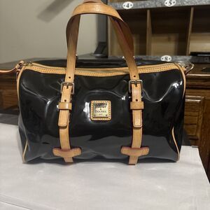Dooney & Bourke Black Patent Satchel Speedy Bag Purse No Crossbody Strap